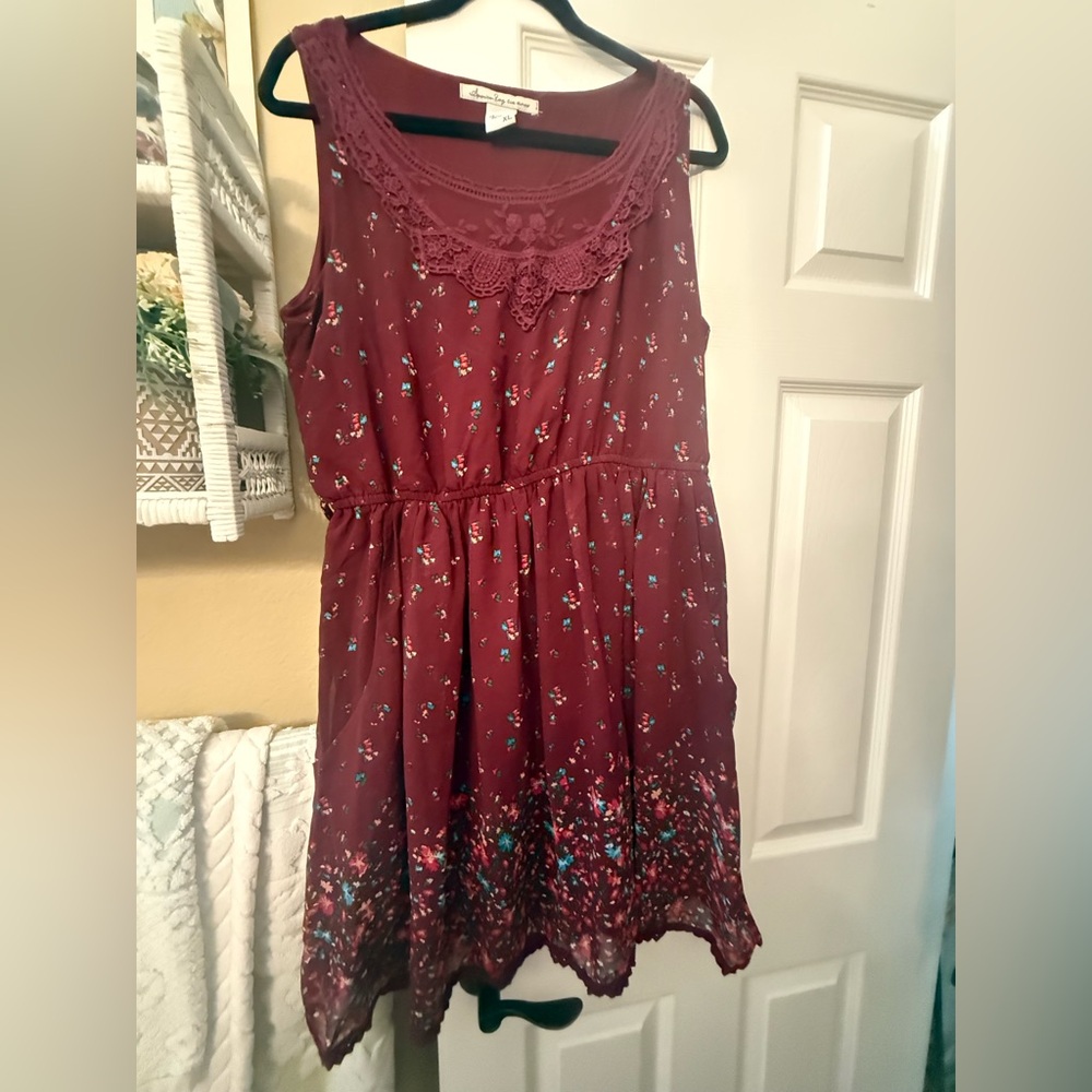 American Rag Burgundy Floral Kids Dress